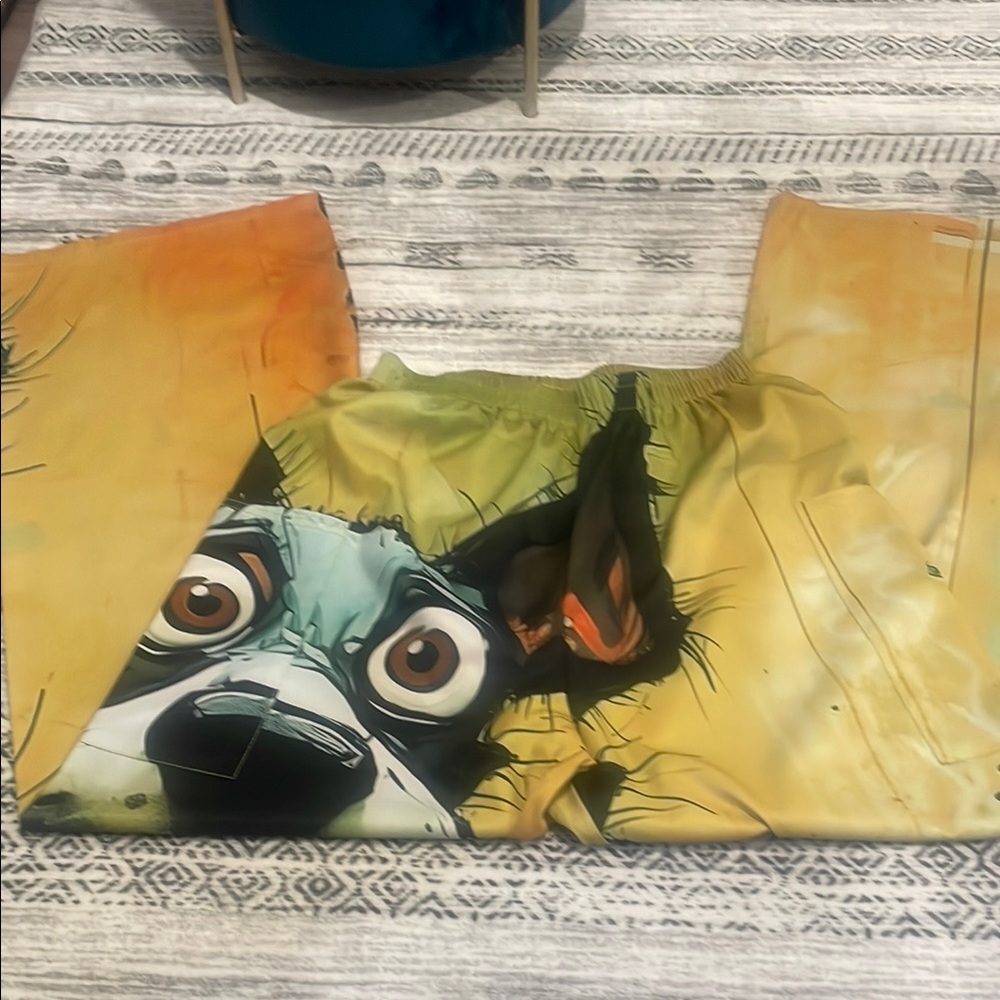 Vibrant Yellow and Black Artistic Pants